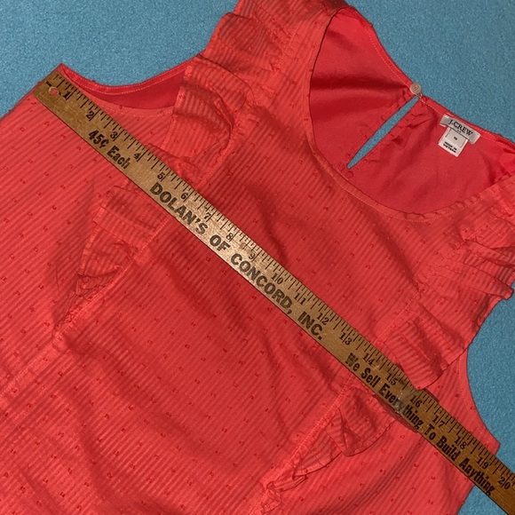 J.CREW FACTORY ruffle tank lined textured key hole button in back NEW size 10 - Picture 10 of 11